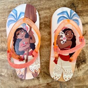 Kids' Moana Flip Flops with Orange Straps